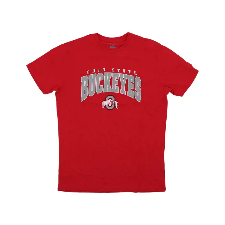 T-shirt rouge Ohio State Buckeyes NCAA avec logo arqué 3D