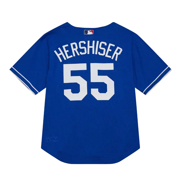 Maillot en maille M&N Auth BP Orel Hershiser des Dodgers de Los Angeles MLB
