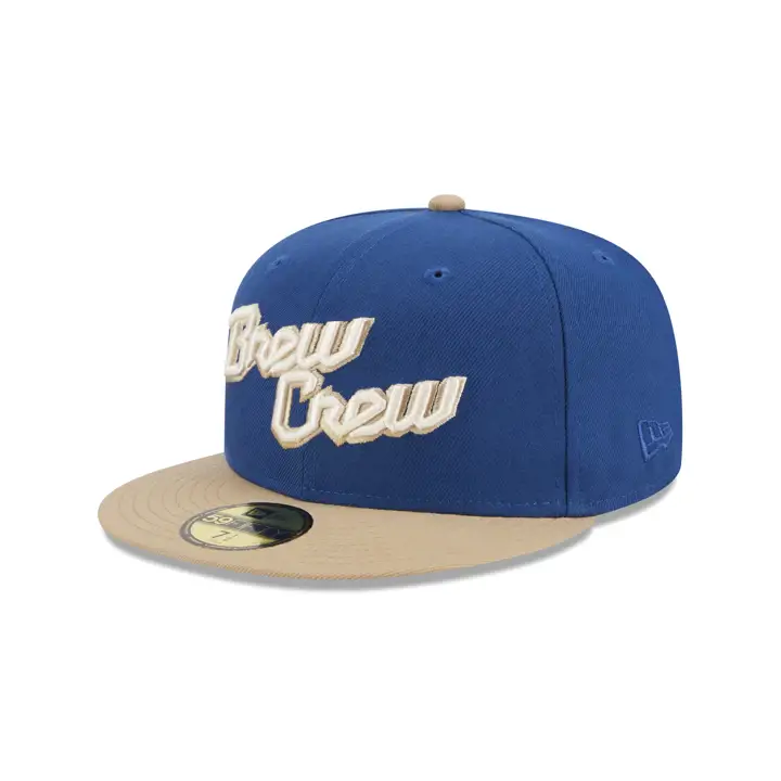 Casquette 59FIFTY MLB Songbird Sand des Milwaukee Brewers bleue/camel/grise