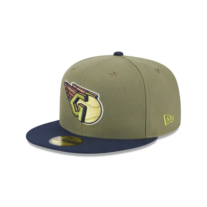 Casquette 59FIFTY MLB Tropical Tree des Cleveland Guardians vert/bleu/orange