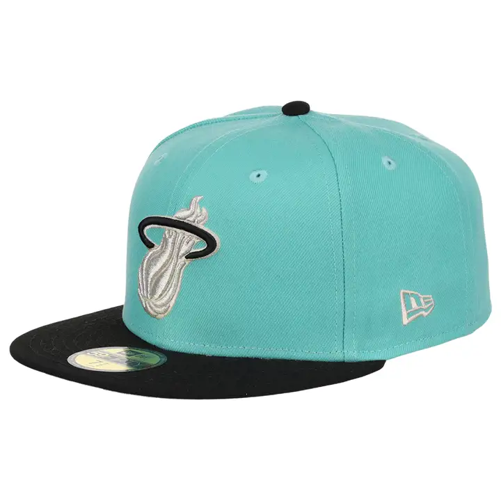 Miami Heat NBA Mint Noir 59FIFTY LGRN/BLK/SILV
