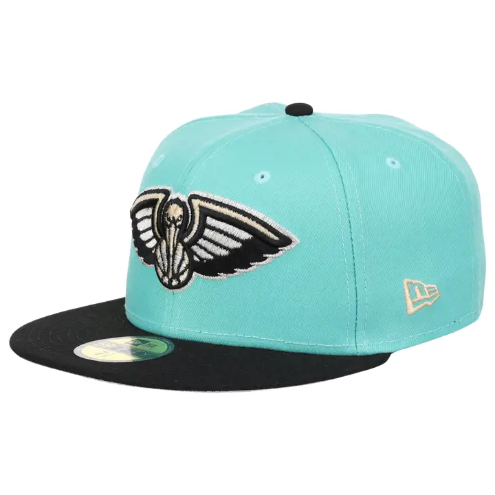 New Orleans Pelicans NBA Mint Black 59FIFTY LGRN/BLK/SILV
