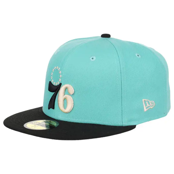 Philadelphia 76ers NBA Mint Noir 59FIFTY VERT FONCÉ/NOIR/ARGENT