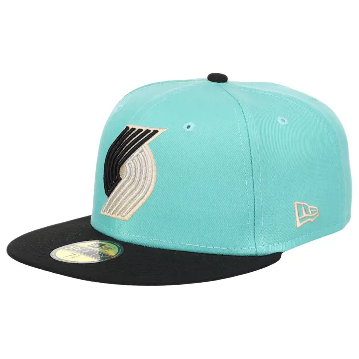 Portland Trail Blazers NBA Mint Black 59FIFTY LGRN/BLK/SILV