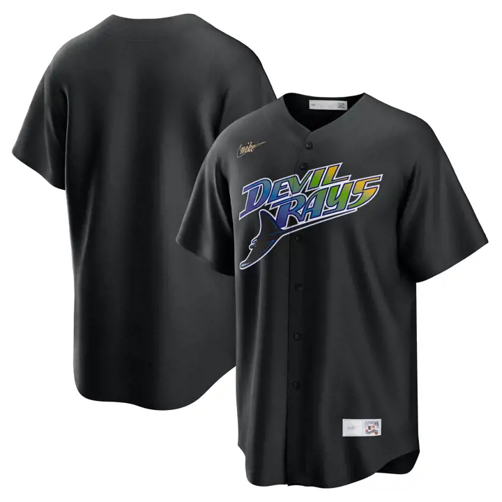 Maillot Réplique vierge MLB Tampa Bay Rays Coop pour homme noir