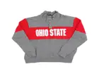Ohio State Buckeyes NCAA Men's Grey/Red Quarter Button Pullover Pullovers