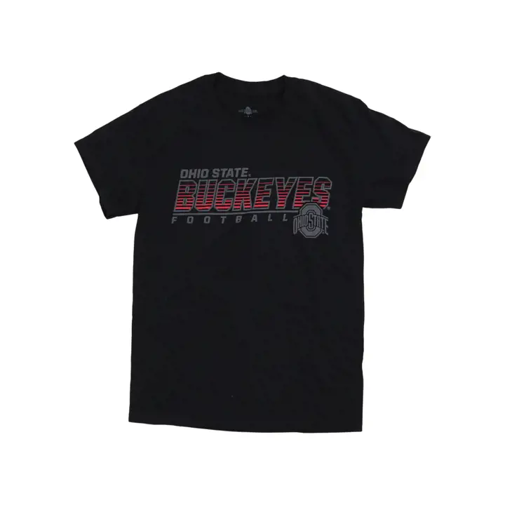 T-shirt de football doublé NCAA Ohio State Buckeyes noir/rouge DS B
