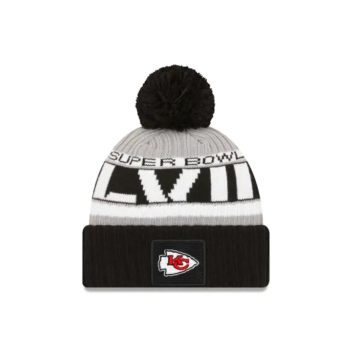 Bonnet des Chiefs de Kansas City, participant au SB LVII, gris/noir