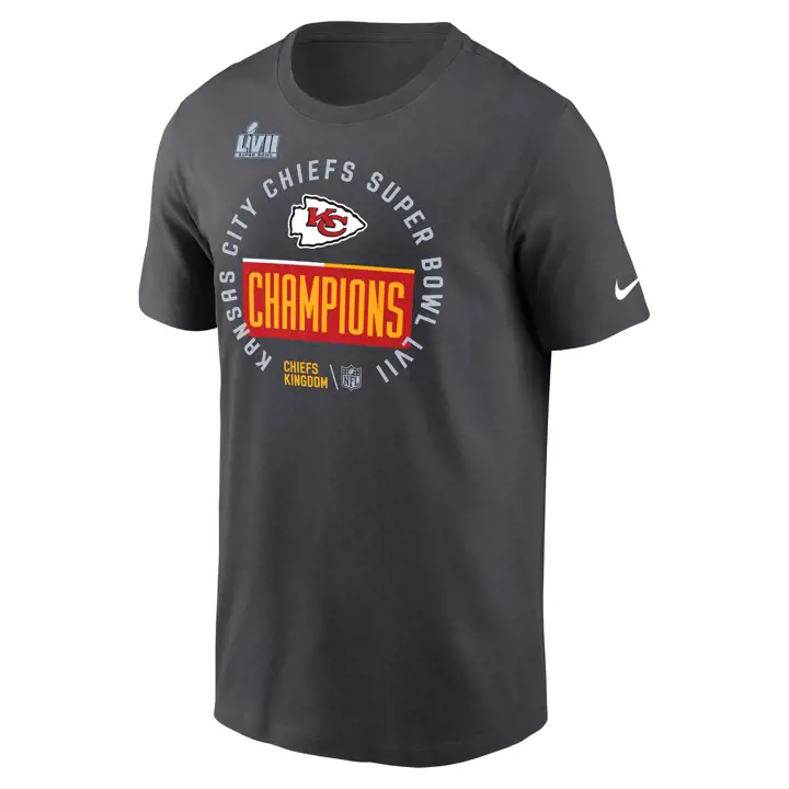 T-shirt SS Anthracite Chiefs de Kansas City NFL Vainqueurs du SB LVII Trophée 23