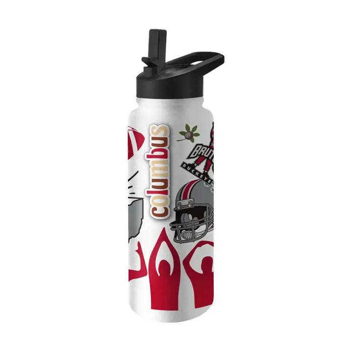 Ohio State Buckeyes Gourde Quencher 34oz Motif Autochtone WB