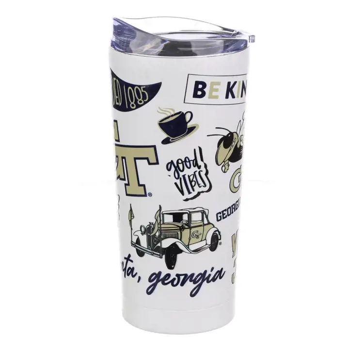 Gobelet de 20oz Georgia Tech Yellow Jackets à motif amérindien   ast