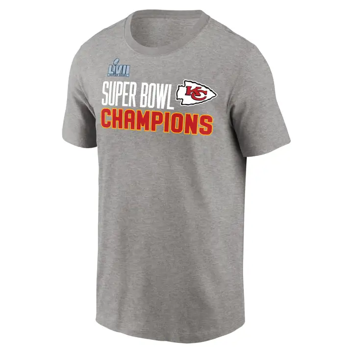 T-shirt Kansas City Chiefs NFL SB LVII Champ Roster SS 23 Gris Chiné