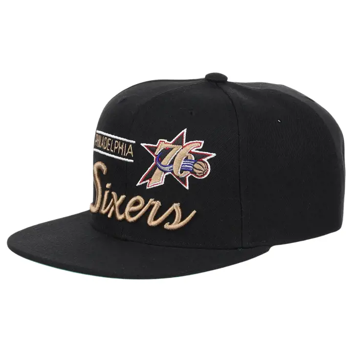 Casquette Snapback Rétro NBA Philadelphia 76ers noire/noire/verte