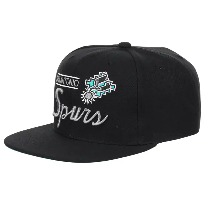 Casquette snapback rétro San Antonio Spurs NBA, noir/noir/vert