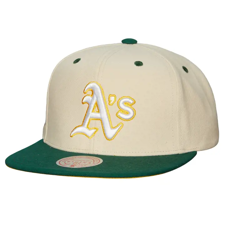 Casquette snapback Oakland Athletics MLB Sans repos ivoire/vert/jaune