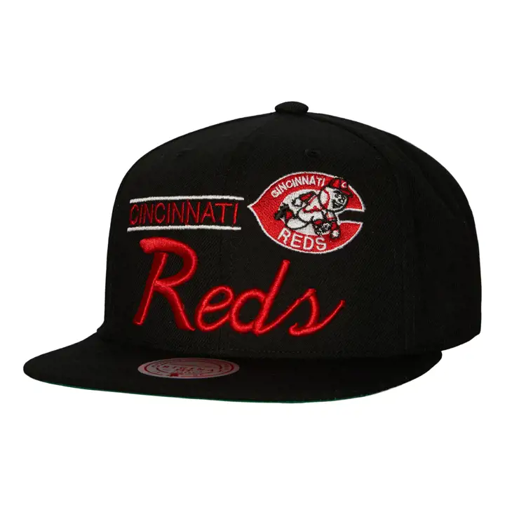 Cincinnati Reds MLB Retro Lockup Casquette snapback  noir/noir/vert
