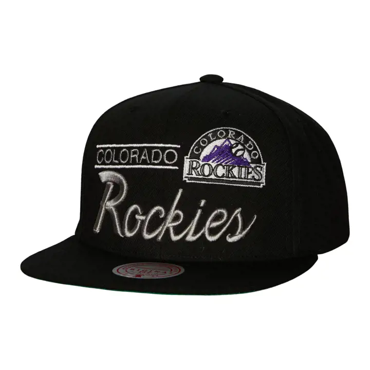 Colorado Rockies MLB Rétro Lockup Snapback noir/noir/vert