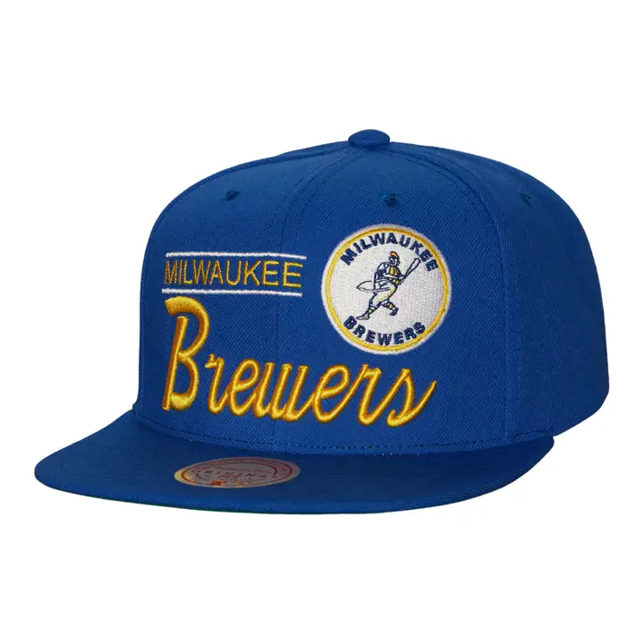 Casquette snapback rétro Lockup Milwaukee Brewers MLB bleu/bleu/vert