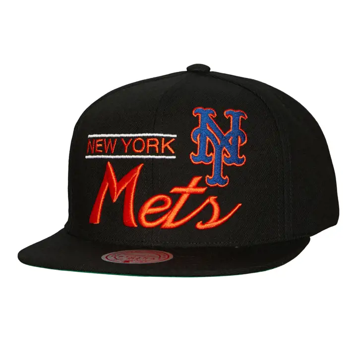 Casquette snapback rétro New York Mets MLB noir/noir/vert