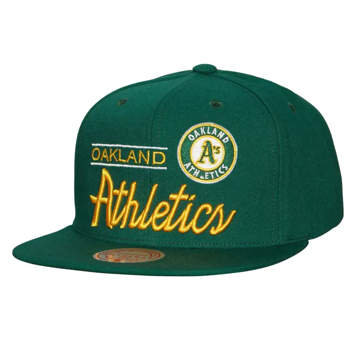 Casquette snapback rétro MLB Oakland Athletics Lockup vert/vert/vert