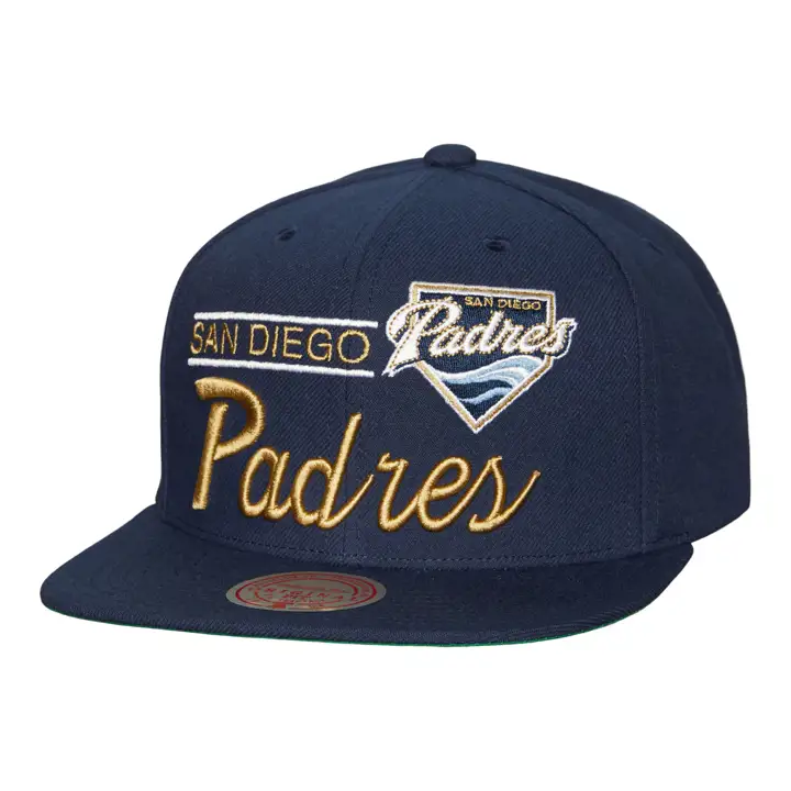 Casquette snapback rétro San Diego Padres MLB bleu marine/bleu marine/vert