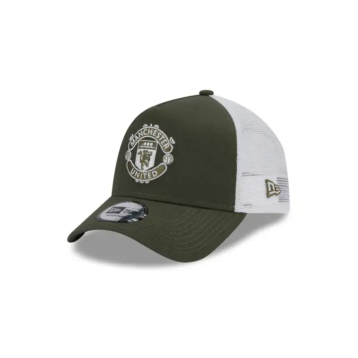 Casquette Trucker saisonnière de football Manchester United kaki/blanc
