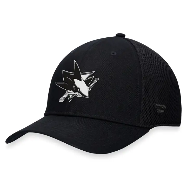 SAN JOSE SHARKS LNH Casquette extensible en maille aérée, noir/blanc