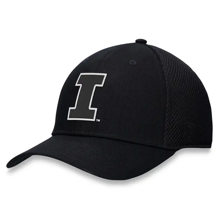 Illinois Fighting Illini NCAA Maille espacée élastique noire/blanche