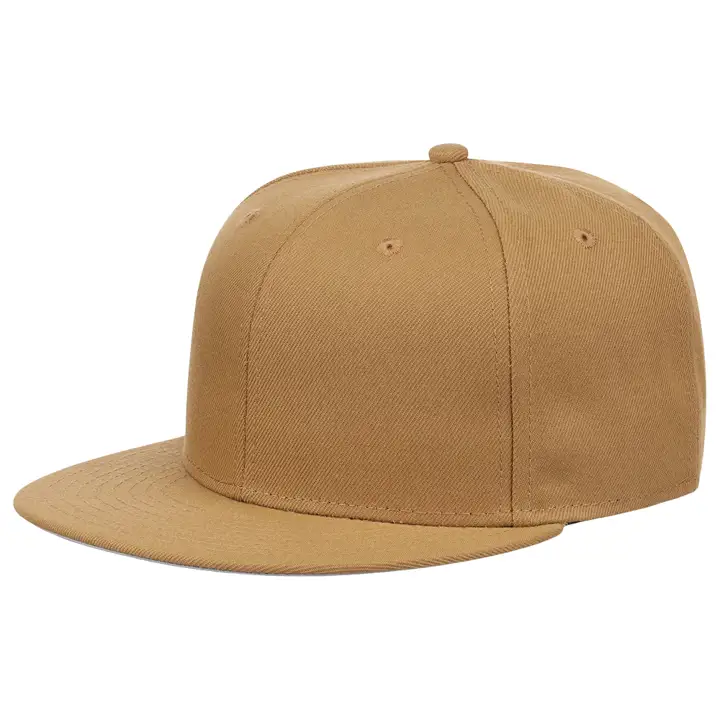 Casquette snapback vierge en sergé de coton, couleur beige
