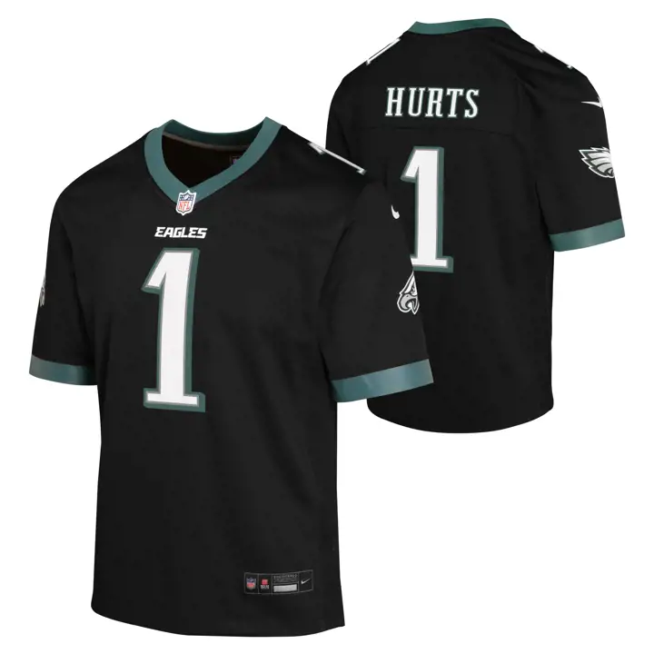 Maillot Jeunesse NFL ALTERNATIF EAGLES Jalen Hurts NOIR