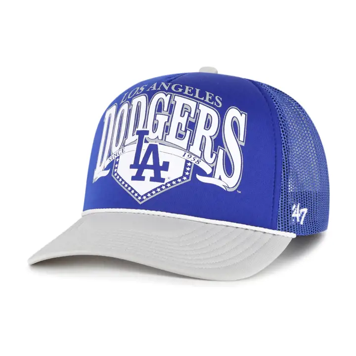 Casquette filet trucker Los Angeles Dodgers MLB Homeplate en mousse bleu/gris/gr