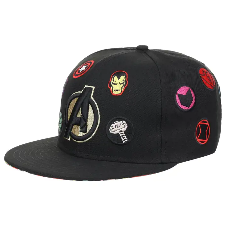 Casquette Snapback Entièrement Imprimée UV du 60e Anniversaire des Avengers - noire