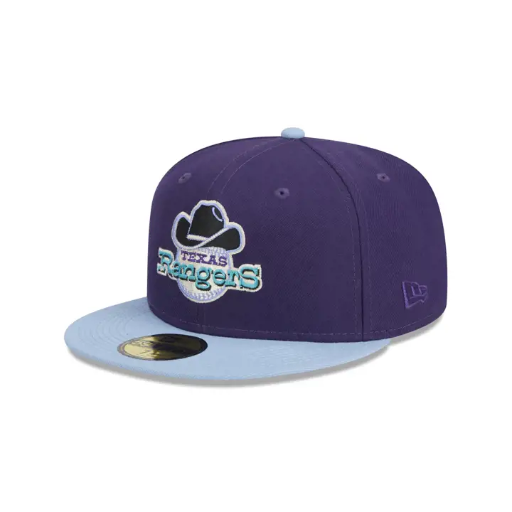 Texas Rangers MLB Purple Sky 59FIFTY VIOLET/BLEU CIEL/BLEU CANARD