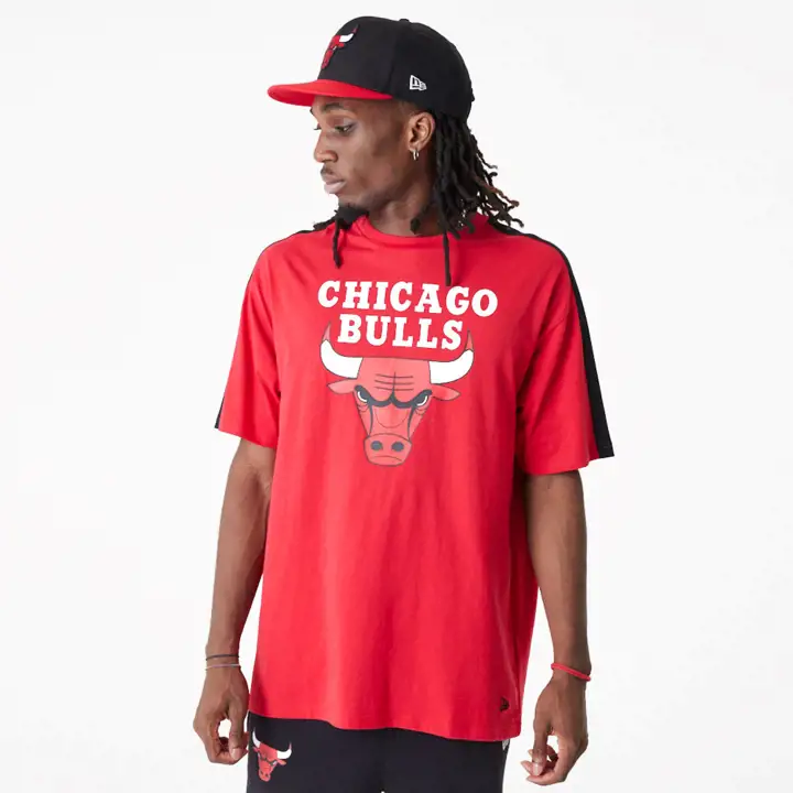 T-SHIRT OS COLOUR BLOCK NBA CHICAGO BULLS ROUGE