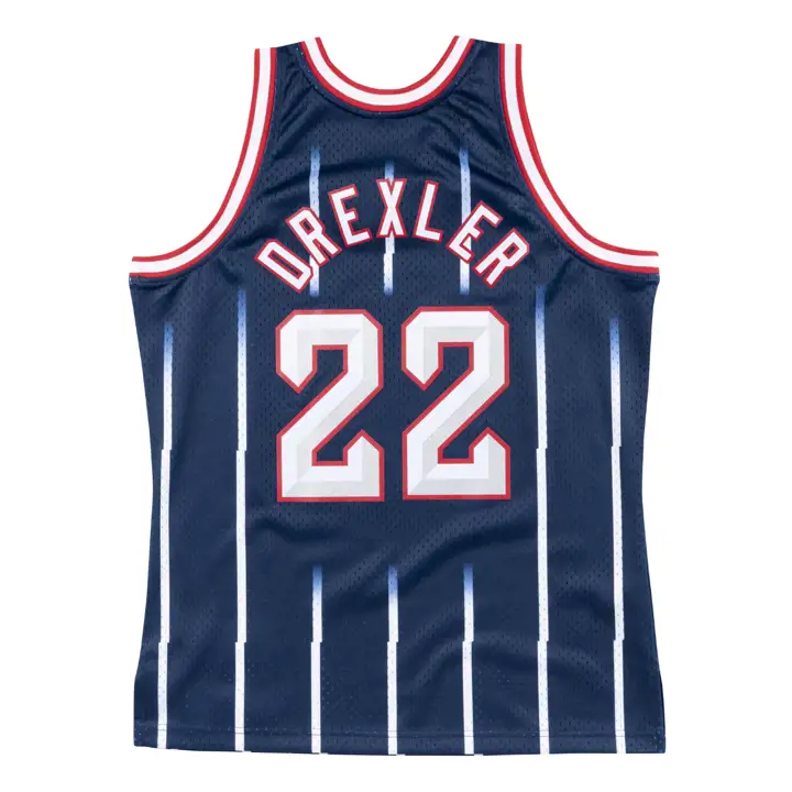 HOUSTON ROCKETS NBA HWC SWINGMAN MAILLOT CLYDE DREXLER marine