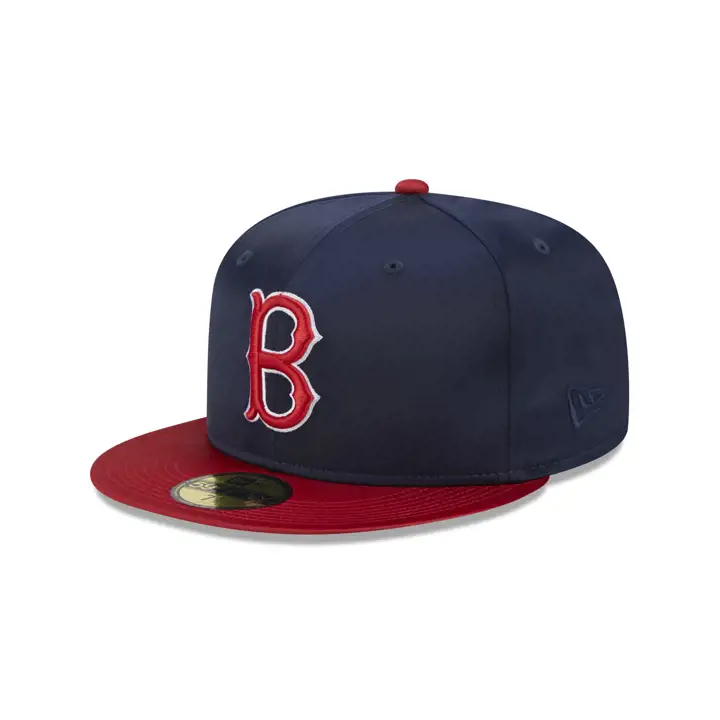 Boston Red Sox MLB Full Satin 59FIFTY MARINE/ROUGE/GRIS