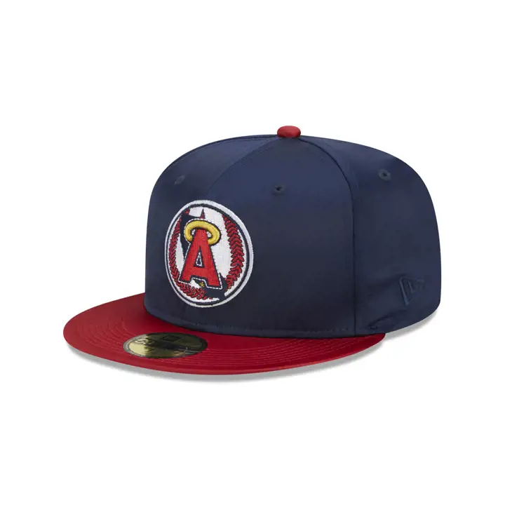 California Angels MLB Full Satin 59FIFTY NAVY/RED/GRY