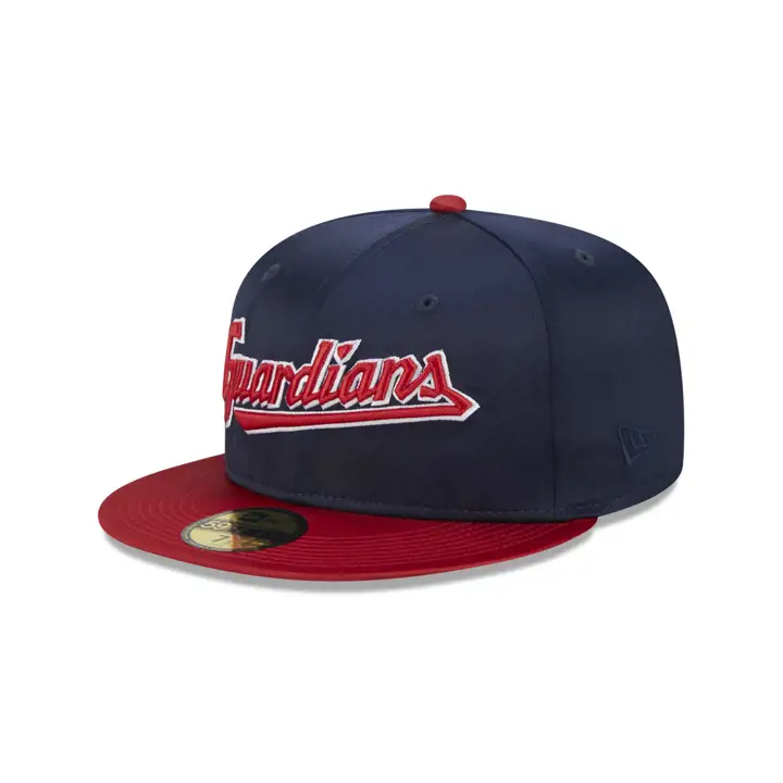 Casquette Cleveland Guardians MLB Full Satin 59FIFTY BLEU MARINE/ROUGE/GRIS