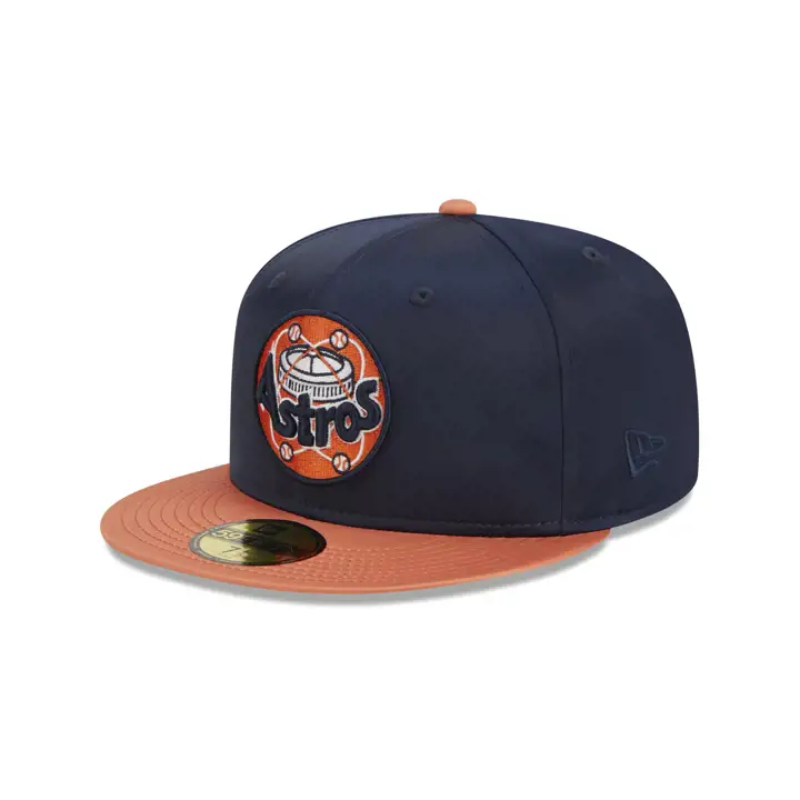 Houston Astros MLB Full Satin 59FIFTY MARINE/ORG/GRI