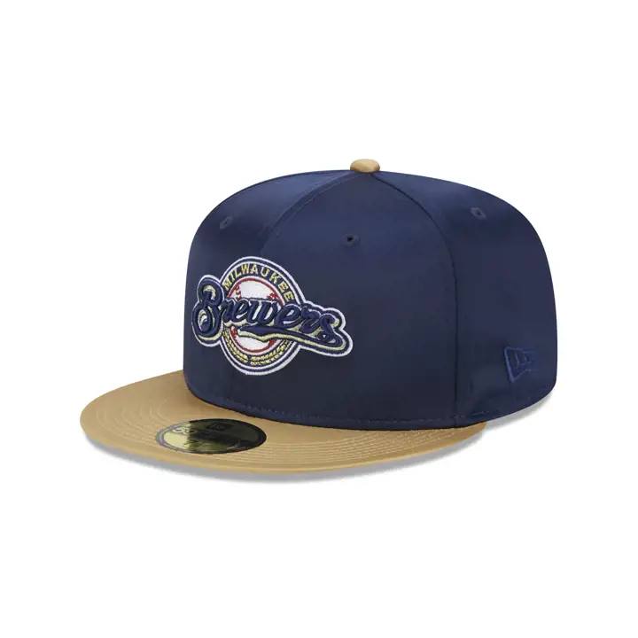 Milwaukee Brewers MLB Full Satin 59FIFTY BLEU/GL/GRIS