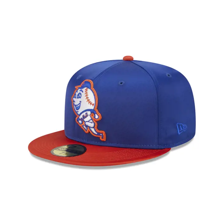 New York Mets MLB Full Satin 59FIFTY BLEU/ORG/GRIS