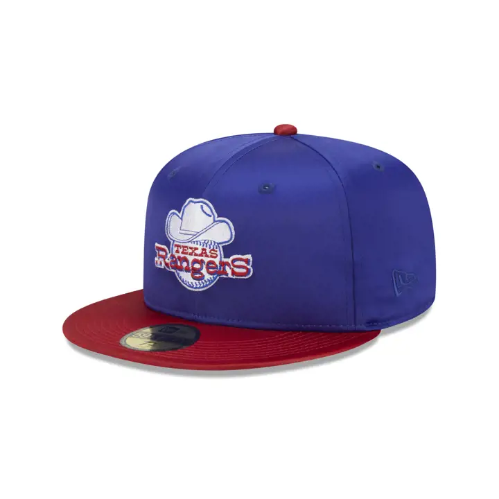 Texas Rangers MLB Full Satin 59FIFTY BLEU MARINE/ROUGE/GRIS