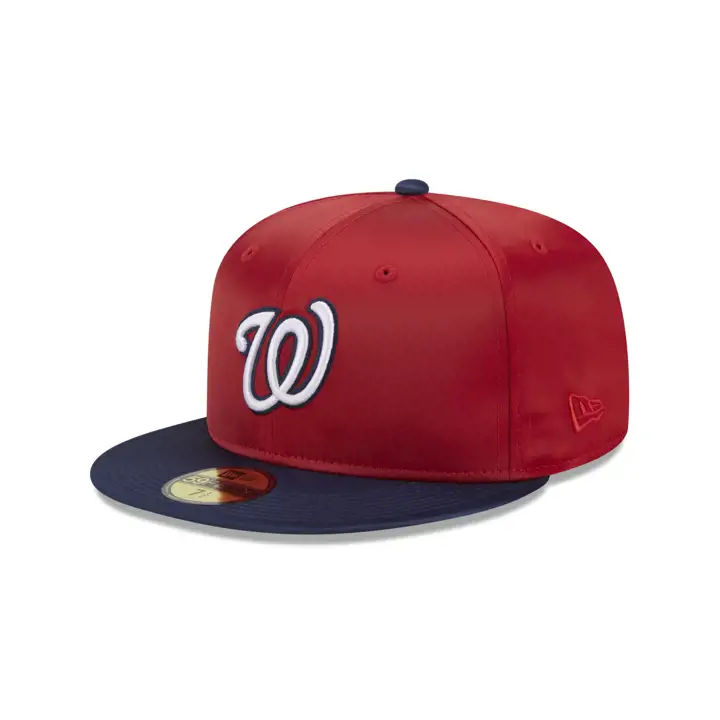 Washington Nationals MLB Entièrement en satin 59FIFTY ROUGE/BLEU MARINE/GRIS