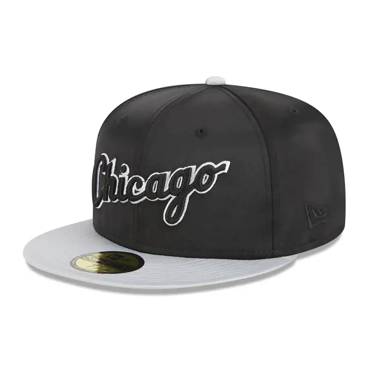 Chicago White Sox MLB Noir Satin 59FIFTY BLK/GRY/GRN