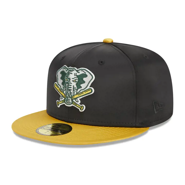 Oakland Athletics MLB Satin noir 59FIFTY NOI/JAU/VER