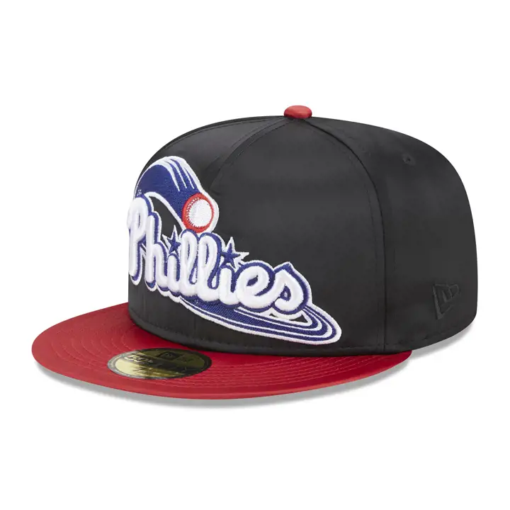 Philadelphia Phillies MLB Satin noir 59FIFTY NOIR/ROUGE/VERT