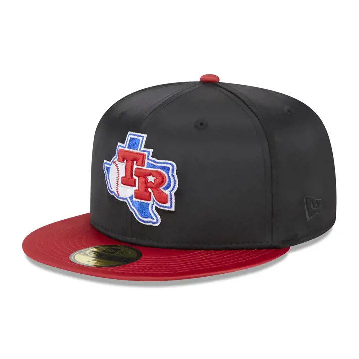 Casquette Texas Rangers MLB Satin Noir 59FIFTY NOIR/ROUGE/VERT