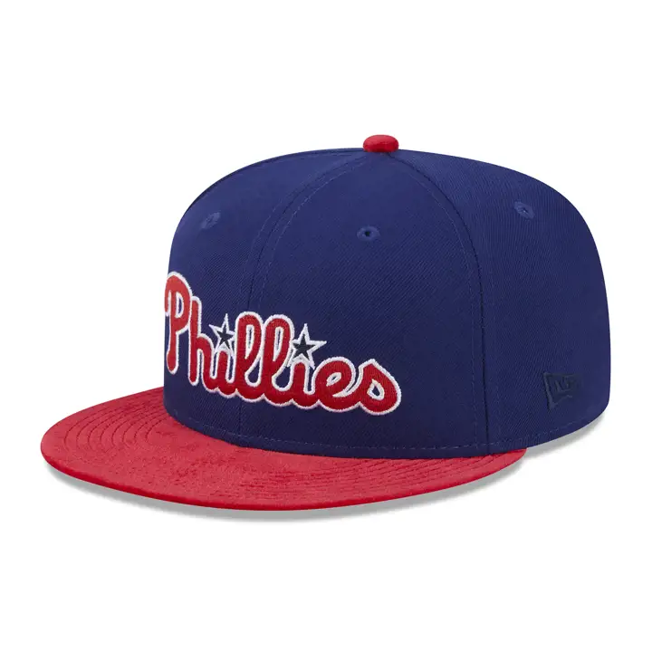 Casquette 59FIFTY MLB Philadelphia Phillies en velours marine/rouge/verte