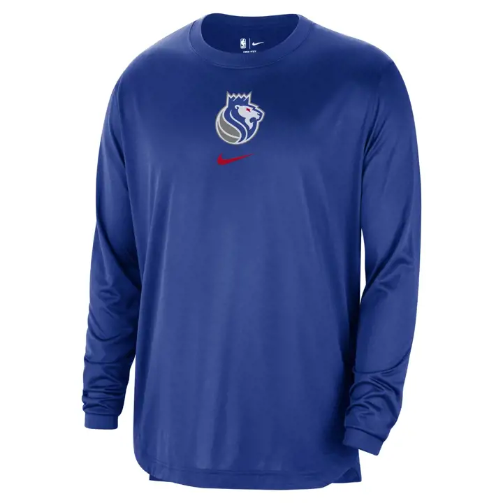 Haut à manches longues d'avant-match Sacramento Kings NBA City Edition 23 bleu
