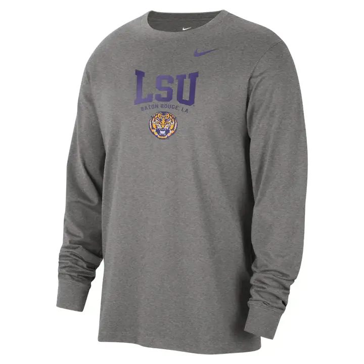 L.S.U. NCAA COTTON LS CREW 23 H-GRIS